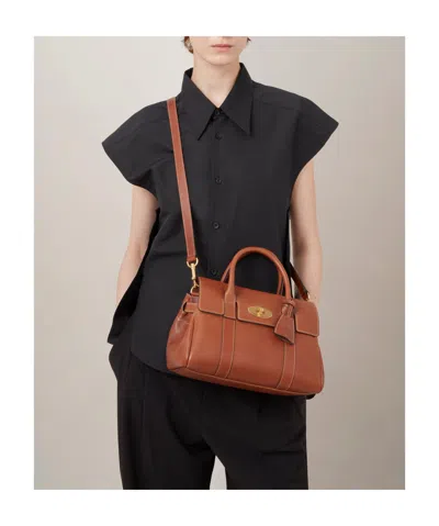 Mulberry Bayswater Small Grained Leather Shoulder Bag In Brown