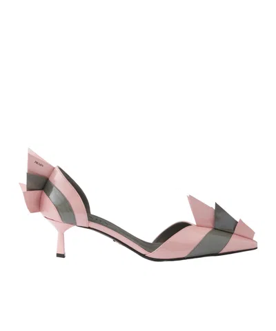 Prada Patent Leather Pumps In Orchid/steel In Pink