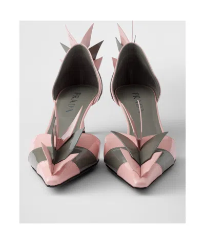 Prada Patent Leather Pumps In Orchid/steel In Pink