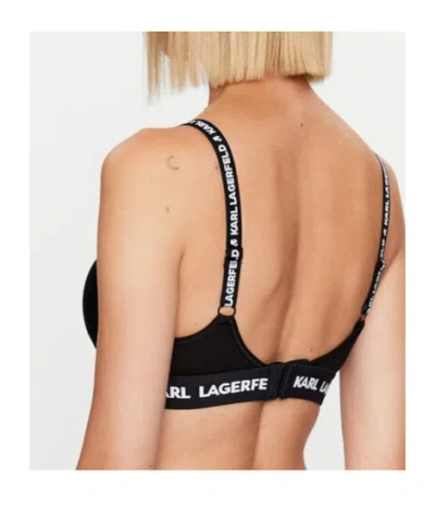 Karl Lagerfeld Logo Padded Bra In Black