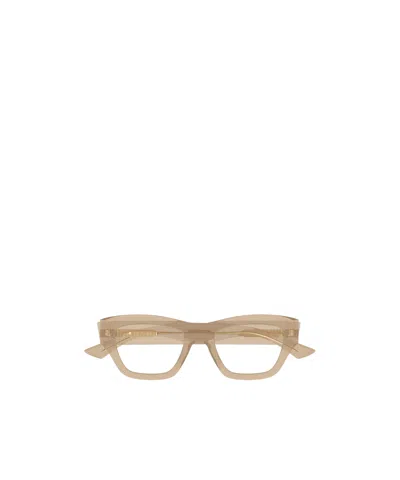 Bottega Veneta Eyewear Rectangular Frame Glasses In Nude