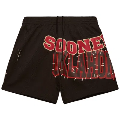 Pre-owned Cactus Jack By Travis Scott X Mitchell & Ness University Of Oklahoma Shorts 'brown'