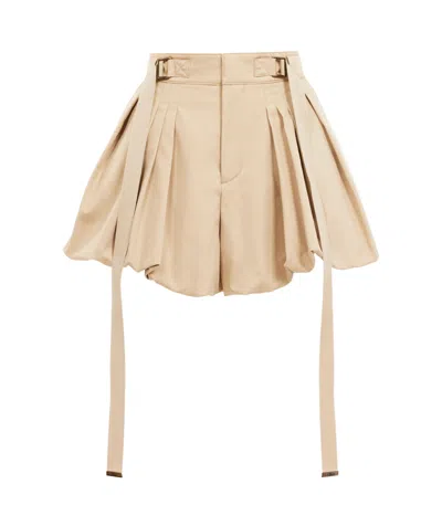 Chloé Chloe Khaki Cotton Shorts In Neutral