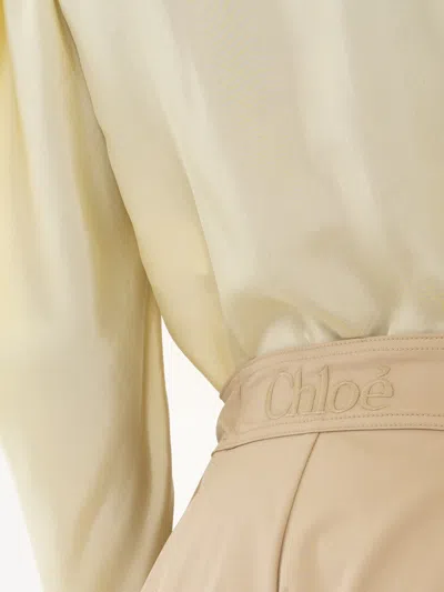 Chloé Chloe Khaki Cotton Shorts In Neutral