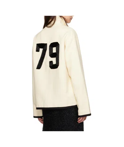 Bode Off-white Beaded Player Jacket In Black/cream