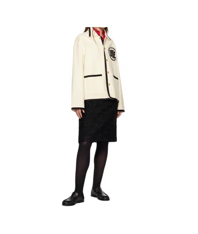 Bode Off-white Beaded Player Jacket In Black/cream