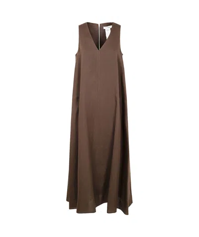 Max Mara Women's Simeone Linen Sleevesless Dress In Brown