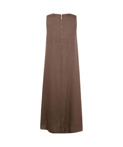 Max Mara Women's Simeone Linen Sleevesless Dress In Brown