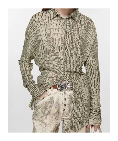 Acne Studios Button-up Printed Shirt In Neutral