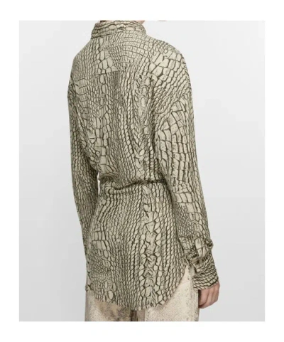 Acne Studios Button-up Printed Shirt In Neutral