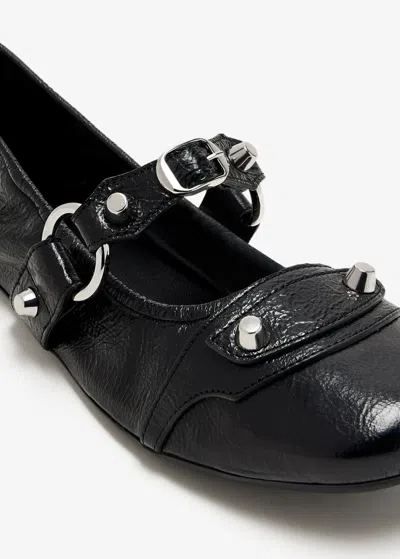 Balenciaga City Nappa Leather Ballet Flats In Black