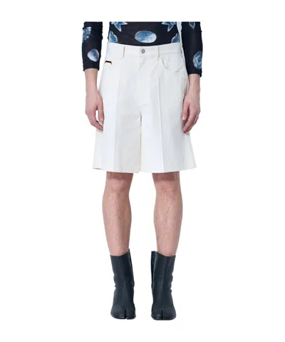 Marni Men Cotton Bermuda Shorts In White
