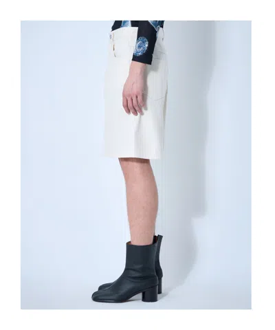 Marni Men Cotton Bermuda Shorts In White