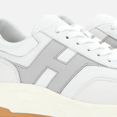 Hogan White And Grey Leather Sneakers In White