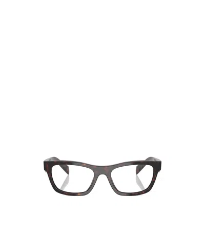 Prada 0pr B01v Rectangular Tortoiseshell Acetate Eyeglasses In Black