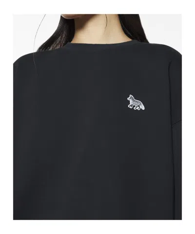 Maison Kitsuné Baby Fox Patch Drawstring Comfort Sweatshirt In Black