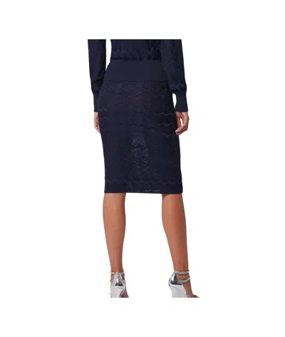 Missoni Midi Skirt In Chevron Wool And Viscose In Blue