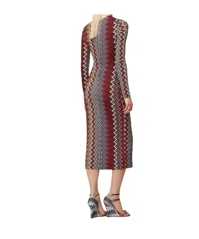Missoni Wool Blend Knit Midi Dress In Multicolor