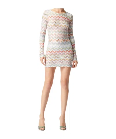 Missoni 3d Lamé Zigzag Dress In Multicolor