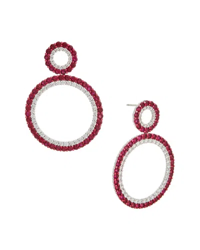 Maitre De Diamant 14k 11.05 Ct. Tw. Diamond & Ruby Earrings