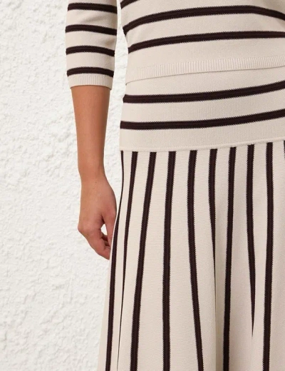 Zimmermann Stripe Midi Sweater Skirt In Neutral