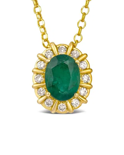Le Vian ® Semi Precious Classic 14k 0.99 Ct. Tw. Diamond & Emerald Pendant
