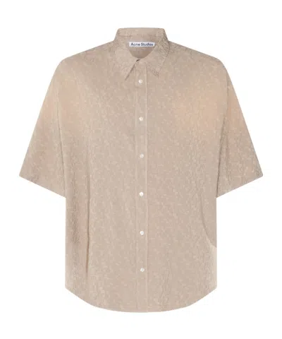 Acne Studios Men's Warm Short-sleeved Shirt In Grey