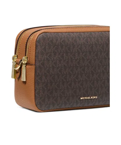 Michael Michael Kors Bryant Media Logo Camera Shoulder Bag In Dark Brown/acorn Brown