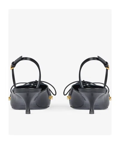 Givenchy Lace-up Slingbacks In Leather In Black