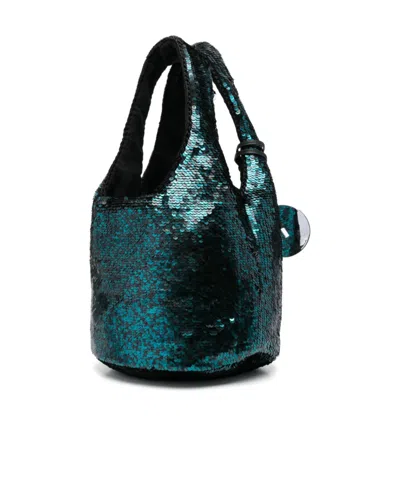 Jw Anderson J.w. Anderson Sequin Shoulder Bag In Green Polyester In Racing Green