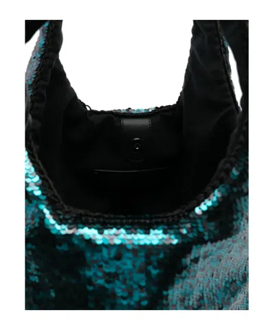 Jw Anderson J.w. Anderson Sequin Shoulder Bag In Green Polyester In Racing Green