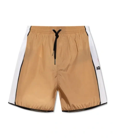 Dsquared2 Drawstring Swimming Trunks In Nude