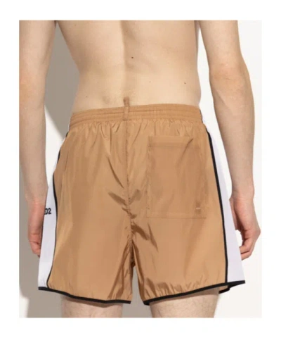 Dsquared2 Drawstring Swimming Trunks In Nude