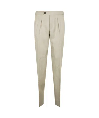 Incotex Tailored Pleated Front Trousers With Back Pockets In Light Beige