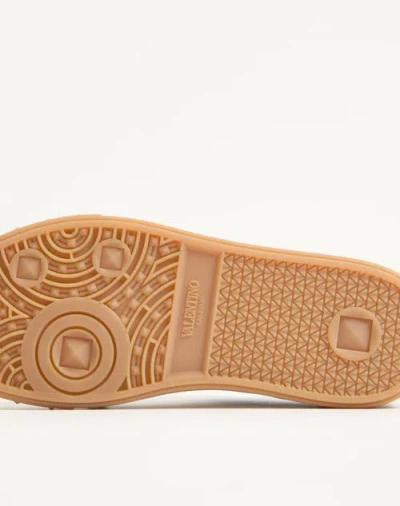 Valentino Upvillage Split Leather Sneakers In Gray/sky Blue