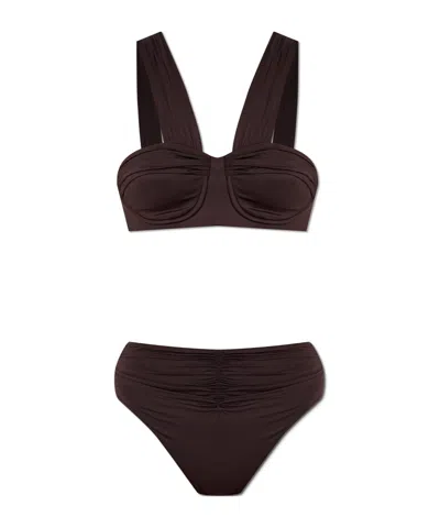 Balmain Underwire-cup Bikini In Brown