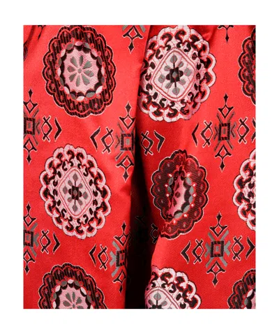 Comme Des Garçons Woman Midi Pleated A-line Skirts In Red Multi