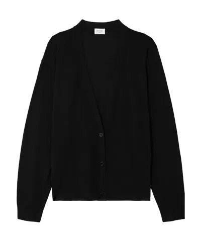 Saint Laurent Long-sleeved Cardigan In Black