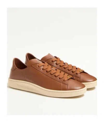 Valentino Garavani Royco Trainer In Nappa Calfskin In Tobacco