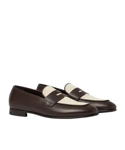 Scarosso Austin Leather Penny Loafers In Brown