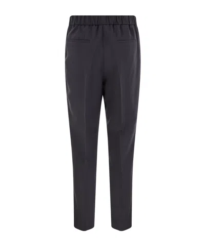 Peserico Soft Pants Made Of Stretch Viscose Technical Canvas In Black