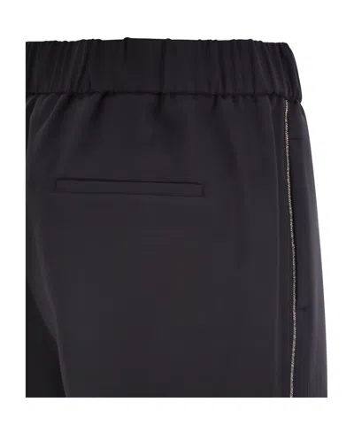 Peserico Soft Pants Made Of Stretch Viscose Technical Canvas In Black