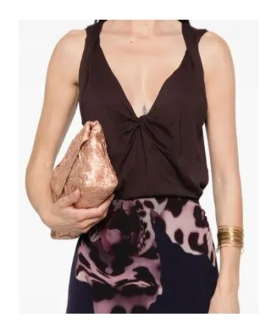 Dries Van Noten Twist-front Satin-jersey Top In Burgundy