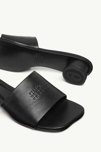 Mm6 Maison Margiela Mm6 By Maison Margiela Numeric Sandal With Engraved Logo Band In Black