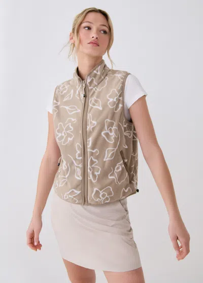 Lole Aura Vest In Open Flora Light Fossil
