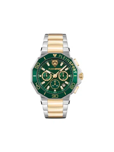 Plein Sport Men's Titan Chronograph Date Quartz Two-tone Bracelet Watch, 46mm In Green