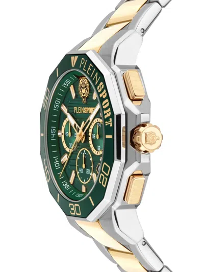 Plein Sport Men's Titan Chronograph Date Quartz Two-tone Bracelet Watch, 46mm In Green