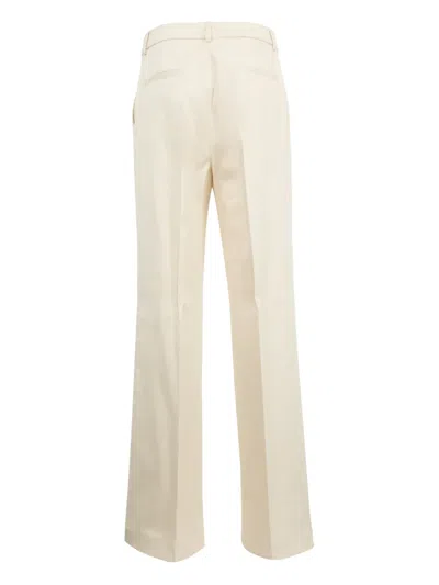 Moncler Flat-front Tailored Trousers In Neutrals
