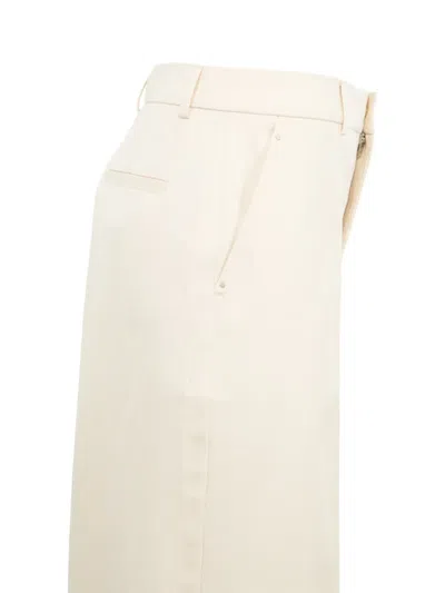 Moncler Flat-front Tailored Trousers In Neutrals