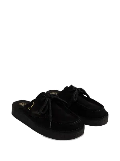 Clarks Originals Black Desert Nomad Mules In Black Sde